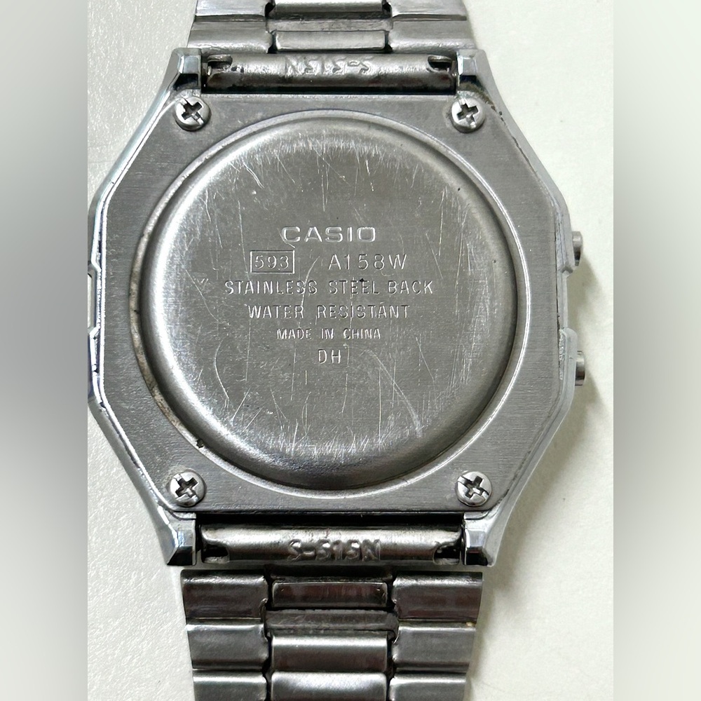 Vtg Casio A158W Stainless Steel Water Resistant Digital Watch - Picture 11 of 16